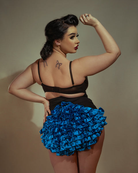 KMD Turquoise Rufflebutt High Waist Knicker S-2XL